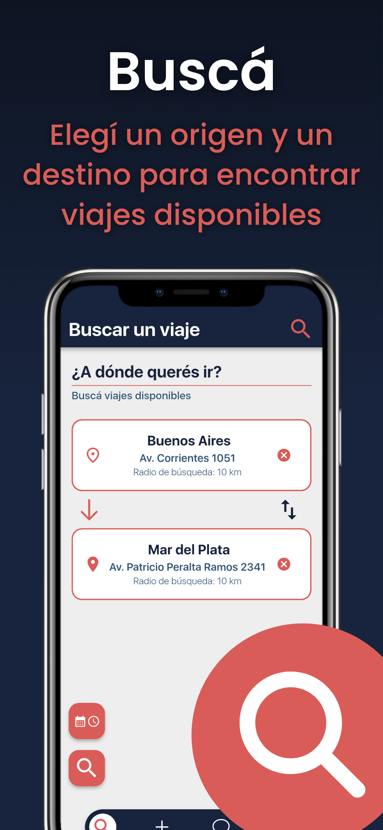 Buscar viajes en Viajapp