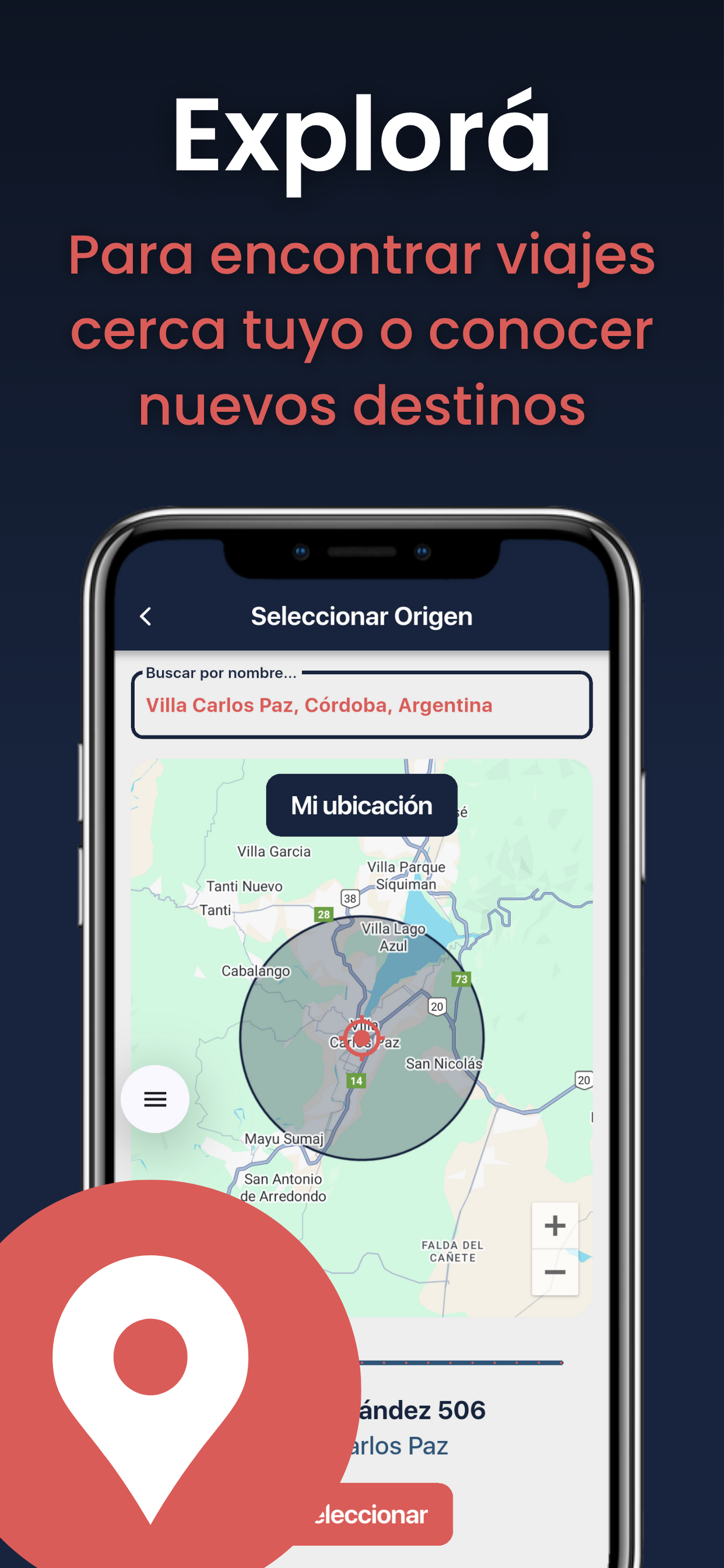 Explorar viajes cercanos en Viajapp